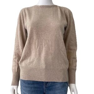 Tom James 100% Cashmere Camel Brown “MC” BESPOKE Zip Back Sweater COZY Luxury